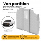 Straight Van partition with perforated window, no access, steel, GMC Savana / Express, C20-GS