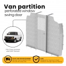 Ranger Design Swing door partition with perforated window, steel, GM Savana / Express, C30-GS