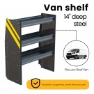 Ranger Design N4 Series Cargo Van Shelving, 36" Wide, 3 Trays, N4-RS36-3