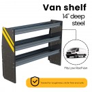 Ranger Design Steel Shelving Unit for Low Roof Van, 14? x 44.5? x 60?. Model: N4-RS60-3