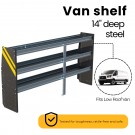 Ranger Design Steel Shelving Unit for Low Roof Van, 14" x 44.5" x 84", Model: N4-RS84-3