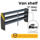 Ranger Design Steel Shelving Unit for Low Roof Van, 14" x 44.5" x 96", Model: N4-RS96-3