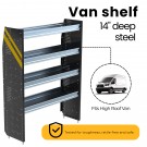 Ranger Design Steel Shelving Unit for High Roof Van, 14" x 62" x 48". Model: N5-RS48-4