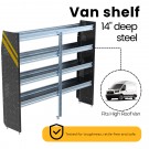 Ranger Design Steel Shelving Unit for High Roof Van, 14" x 62" x 72". Model: N5-RS72-4