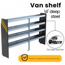 Ranger Design Steel Shelving Unit for High Roof Van, 14" x 62" x 96", N5-RS96-4