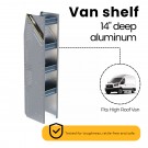 N5 Composite Aluminum Van Shelving, Bookshelf, 12″ Wide, 4 Trays – N5-RA12-4C