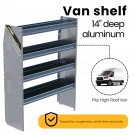 N5 Composite Aluminum Van Shelving, 48&Prime; Wide, 4 Trays &ndash; N5-RA48-4C
