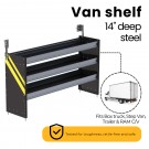 Ranger Design S3 Series Cargo Van Shelving, 60" Wide, 3 Trays, S3-RS60-3