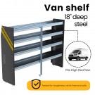 Ranger Design Steel Shelving Unit for Deep High Roof Van, 18" x 62" x 84", N5-DS84-4